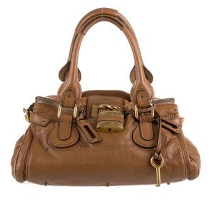Chloe Tan Leather Paddington Satchel with Gold Accents